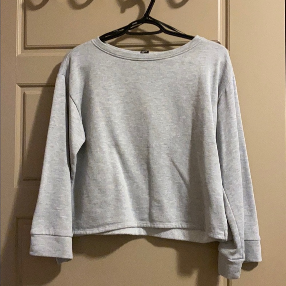 Gray crew neck
